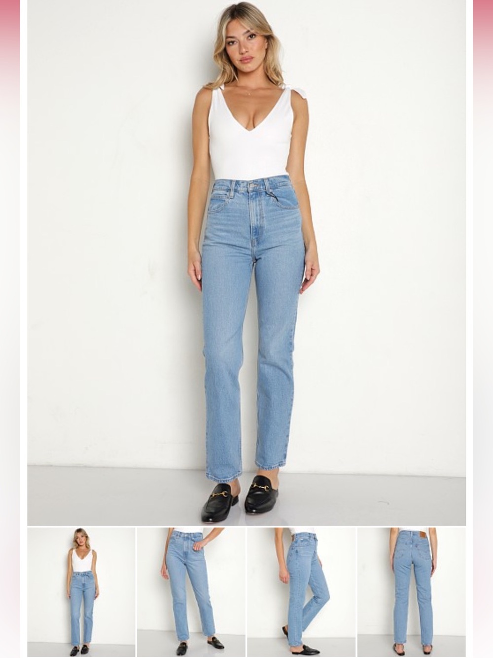 NWOT Levi's 70s High Slim Straight Leg Denim Jeans Light Blue W25 L31